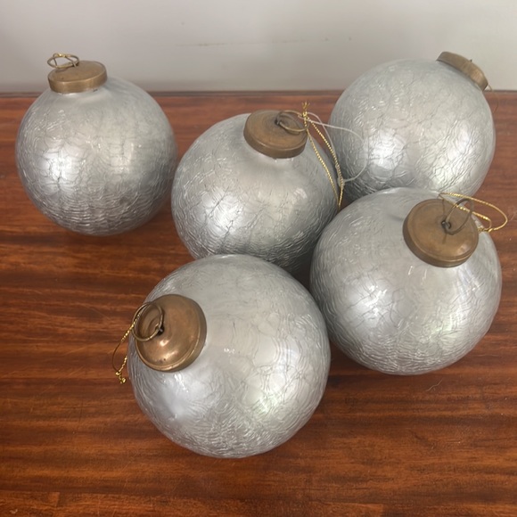 Restoration Hardware Mercury Glass Heavy Christmas ornament silver 3.75” - Picture 2 of 8